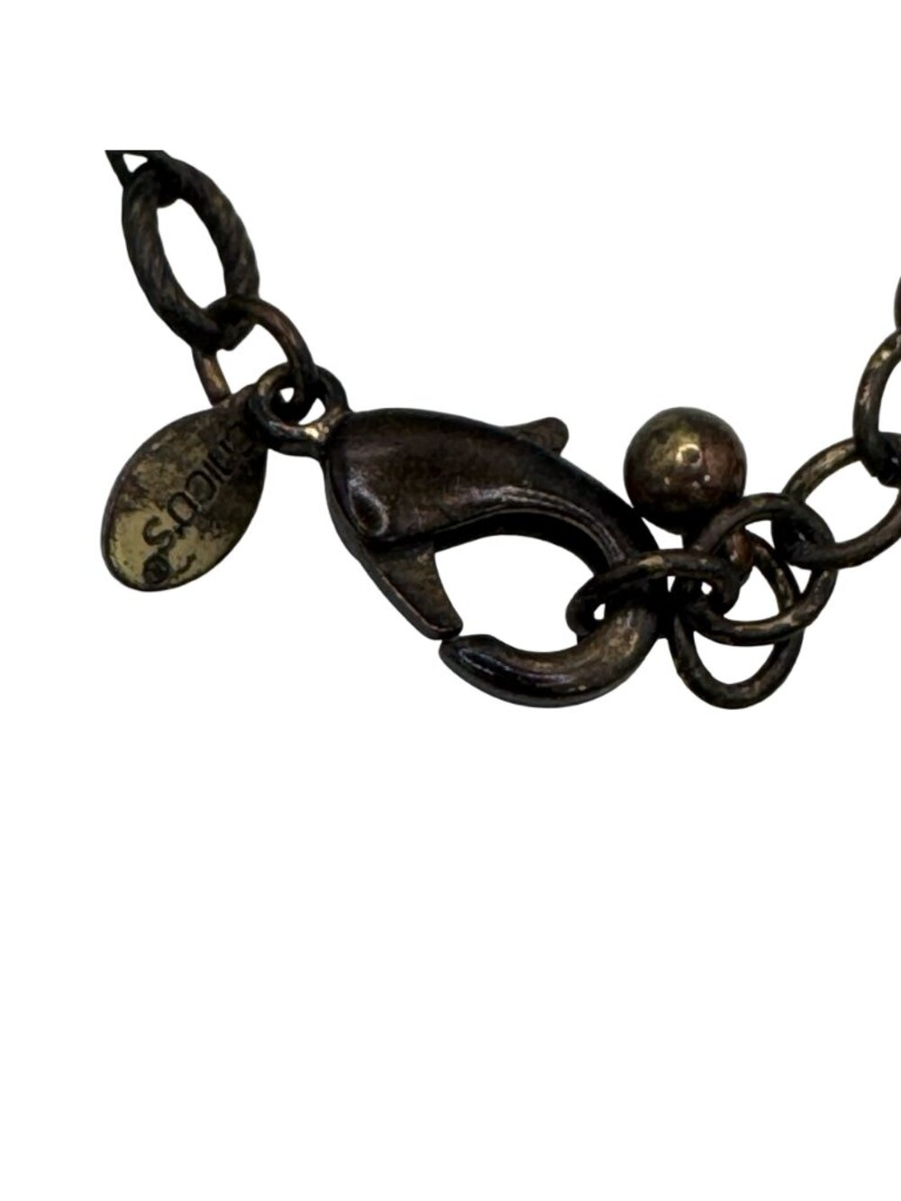 Chicos Chunky Turquoise Statement Necklace Vintage Bronze Chain 41" Bold Heavy - Picture 3 of 9